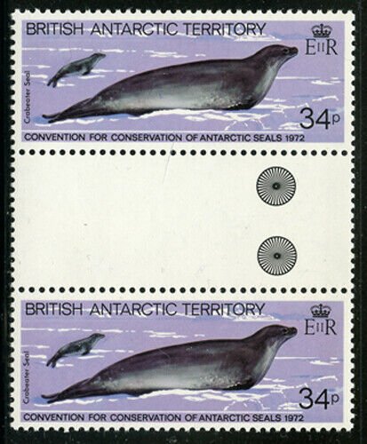 Br Antarctic Territory 1983 Seals Gutter Pairs set Sc# 96-101 NH