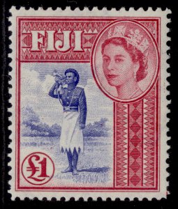 FIJI QEII SG295, £1 ultramarine & carmine, NH MINT. Cat £35.