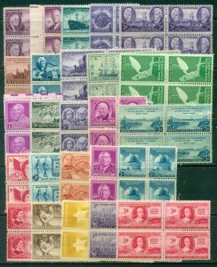 25 DIFFERENT SPECIFIC 3-CENT BLOCKS OF 4, MINT, OG, NH, GREAT PRICE! (8)