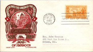 FDC 1950 SC #997 Cachetcraft/Staehle Cachet - Sacramento CA - Single - J1550