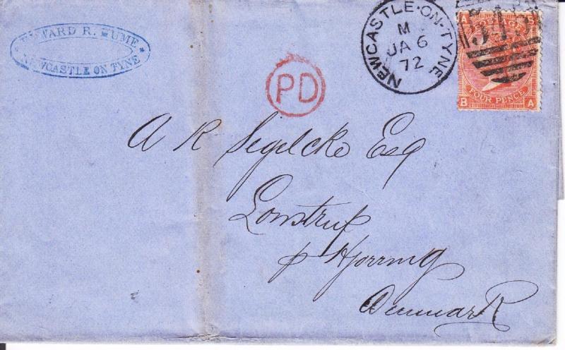 1872, England to Denmark, See Remark (11960)