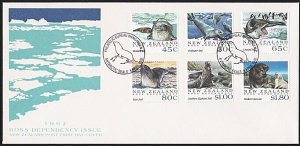 NEW ZEALAND ROSS DEPENDENCY 1992 Seals set FDC............................A9456a