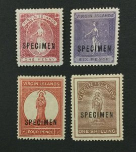 MOMEN: VIRGIN ISLANDS SG #34s/40s SPECIMEN 1887-9 MINT OG H LOT #191727-697