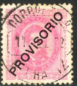 PORTUGAL 1892-93 20r King Luiz Issue w PROVISORIO Overprint Sc 83 VFU