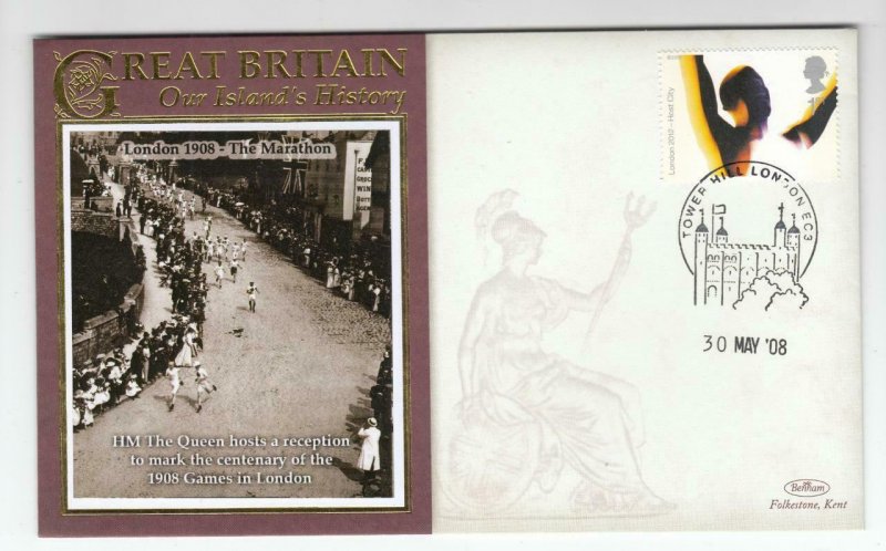 GB OUR ISLANDS HERITAGE LONDON 1908 MH QUEEN HOSTS THE 1908 GAMES BENHAM COVER