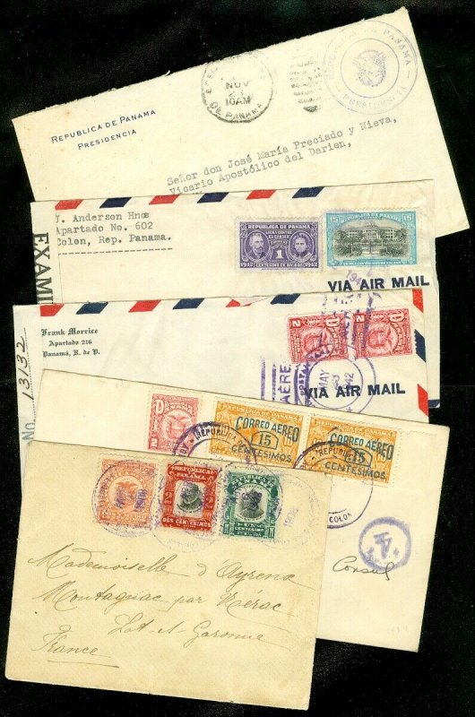 EDW1949SELL : PANAMA Collection of 5 older covers including Better usages.