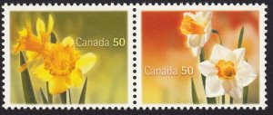 DAFFODILS flowers = Se-tenant pair fr Souvenir Sheet Canada 2005 #2091a-b MNH