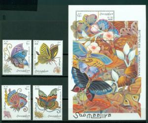 Somalia Michel #636-640 BLK42 MNH Butterflies Fauna $$