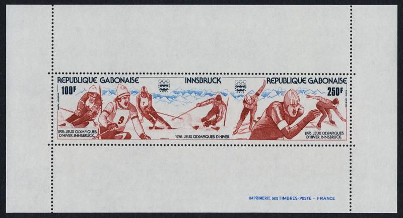 Gabon C175a MNH Winter Olympics, Skiing, Speed Skating