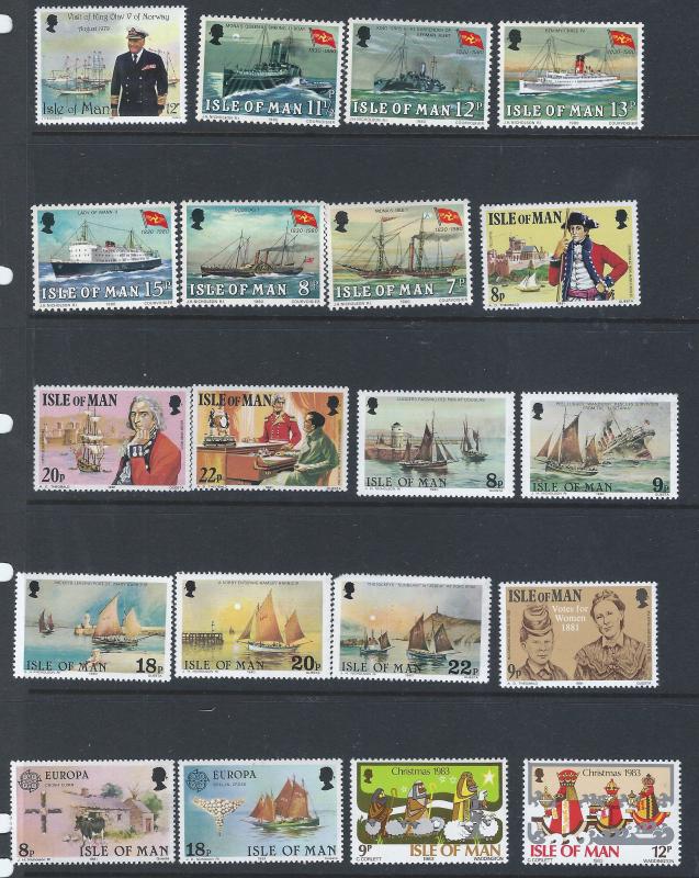 ISLE OF MAN 105 STAMPS  MINT GROUP 6 CENTS EACH