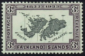 FALKLAND ISLANDS 1933 CENTENARY 3D MAP