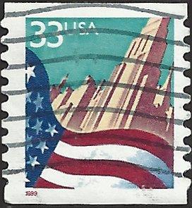 # 3281c USED FLAG AND CITY SMALL DATE