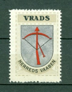 Denmark. 1940/42 Poster Stamp. MNG Coats Of Arms: District: Vrads. Bow and Arrow