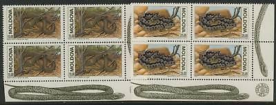 Moldova 73-4 Bottom Right Blocks MNH Snakes