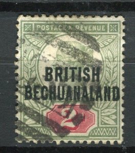 BECHUANALAND; 1890s classic QV Optd. issue fine used Shade of 2d. value