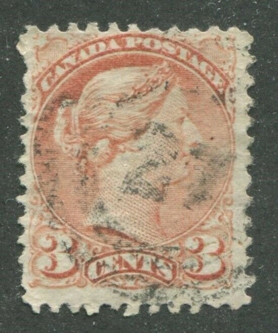 CANADA #37 USED SMALL QUEEN 2-RING NUMERAL CANCEL 27