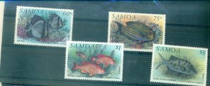 Samoa - Sc# 819-22. 1993 Tropical Fish. MNH. $8.10.