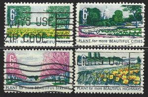 US Cat # 1365-68, Beautification of America, Used*-