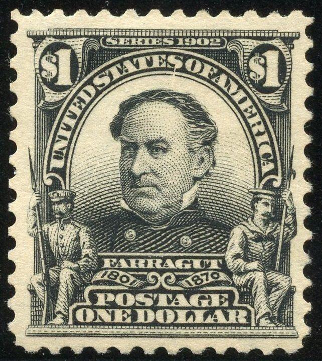 UNITED STATES $1 FARRAGUT  SCOTT#311  MINT LIGHT  HINGED VF