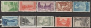 U.S. Scott #740-749 National Park Stamp - Mint NH Set