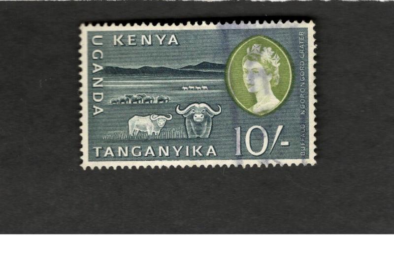 Kenya Uganda SC #134 QE  Buffalo  Θ used stamp