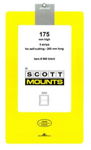 Scott/Prinz Pre-Cut Strips 265mm Long Stamp Mounts 265x175 #960 Clear