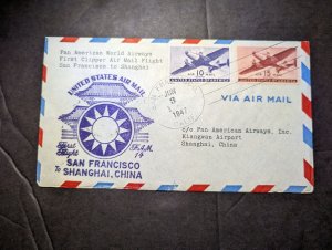 1947 USA Airmail FAM14 First Flight Cover FFC San Francisco CA to Shanghai China