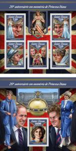 Princess Diana Royal Family Great Britain Guinea-Bissau MNH stamp set