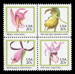 PCBstamps  US #2076/2079a Block 80c(4x20c)Orchids, MNH, (11)