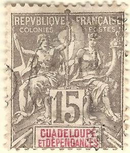 Guadeloupe SC #35 French Colony Fine Used hr.....Make me an Offer!