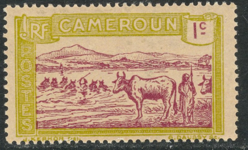 CAMEROUN 1925-38 1c CATTLE Pictorial Sc 170 MLH