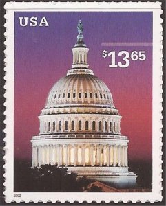 US Stamp - 2002 $13.65 Capitol Dome - Express Mail Stamp MNH Scott #3648
