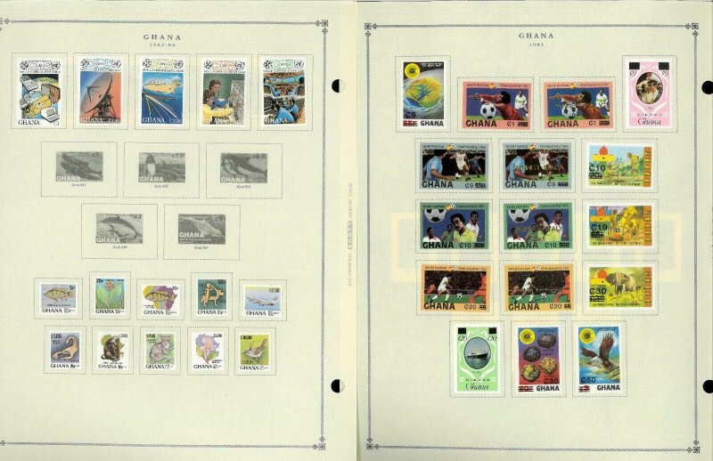 Ghana 1957-1992 M (mostly) & U Hinged on Scott International Pages thru 1999