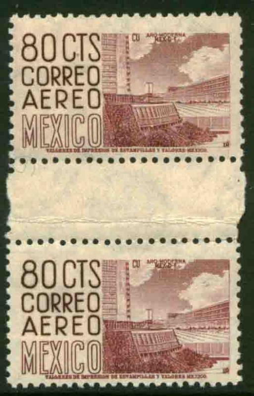 MEXICO C194 80cts Definitive Issue Gutter Pair MNH