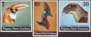 Papua New Guinea 1974 SG270-272 Large Birds Heads set MLH