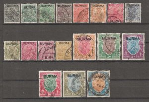 BURMA 1937 SG 1/18 USED Cat £1000