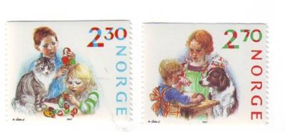 Norway Sc 920-1 1987 Christmas stamps mint NH