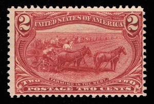 GENUINE SCOTT #286 MINT OG NH 1898 TRANS MISS ISSUE 2¢ COPPER RED ESTATE #3889