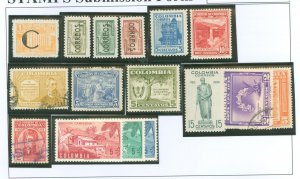 Colombia #561-566/570/572/574/ Unused Single