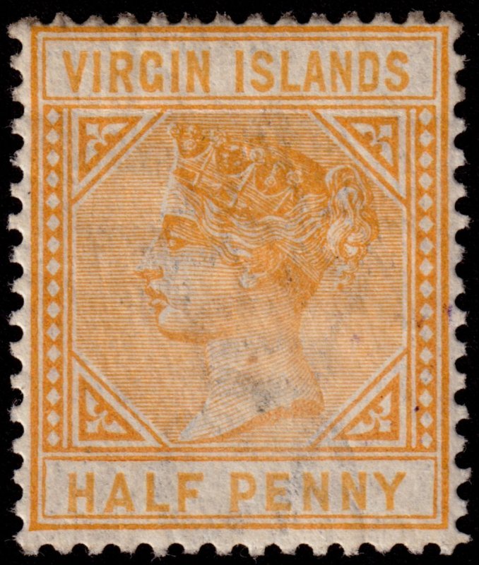 British Virgin Islands 1883 #12 fvf-mh ½d Yellow