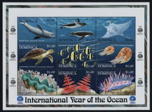 Dominica 2081-8 MNH International Year of the Ocean, Fish, Whale, Coral, Turtle 