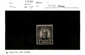 United States Postage Stamp, #588 Mint LH, 1926 McKinley (AB)