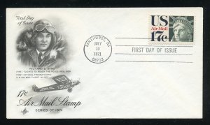 US C80 17c Air Mail Liberty head UA ArtCraft cachet FDC