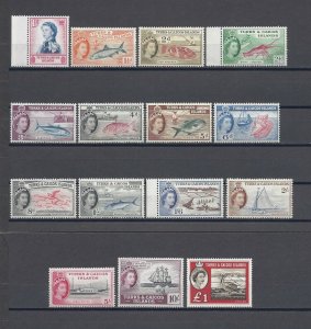 TURKS & CAICOS ISLANDS 1957 SG 237/50, 253 MNH Cat £120