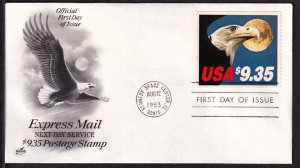 1983 Eagle & Moon $9.35 Sc 1909 FDC with Art Craft cachet unaddressed