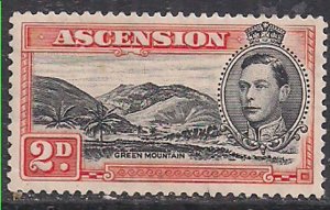 Ascension 1944 KGV1 2d Orange & Black Green Mountain MM SG 41a ( D1197 )