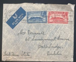 1936 Gibraltar Slogan Cancel Airmail Cover To Dublin Ireland