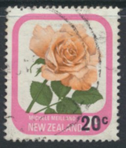 New Zealand  SG 1203b SC# 718 Opt Surcharge  Used  Rose - see detail & scan