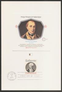 #1716 U/A FLEETWOOD PROOFCARD FDC   Marquis de Lafayett