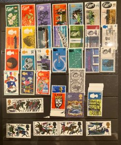 GB 1960s selection 33 MNH stamps